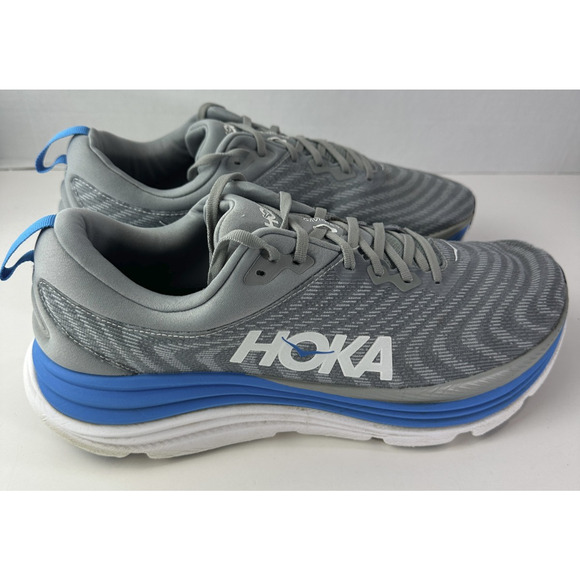 Hoka One One Gaviota 5 Gray Blue Walking Running Shoes Men's Size 15 D Sneakers - Picture 7 of 13